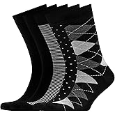 VRD Men’s Dress Socks Bamboo Rayon 5-Pack Crew Socks Fits Shoe Size 8-13 Gift Box