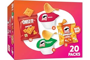 KELLOGG'S Cheez-It and Pringles Snacks, Grab and Go, Variety Pack, 17.04oz Box (20 Count)
