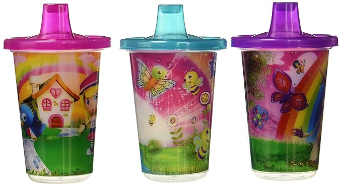 Nuby 300ml Wash Or Toss Sipper - Girl Assortment (Multicolor) (Pack of 3)