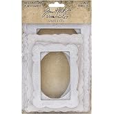 Tim Holtz, Advantus Baseboard Frames Lace Printed Bookboard, white