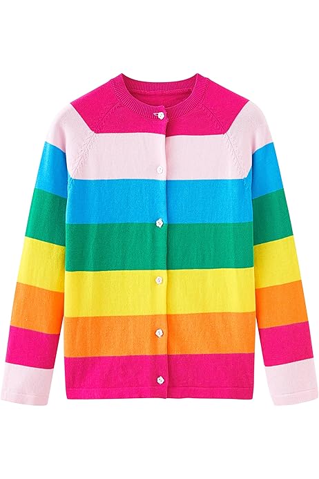 Girls Cardigan Sweater BOBOYOYO Girls' Striped Cotton Cardigan