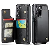 Vinich for Samsung Galaxy S21 FE Wallet Case with Card Holder, RFID Blocking Credit Slots Kickstand Shockproof Phone Cover Fit for Galaxy S21 FE 6.4" Black