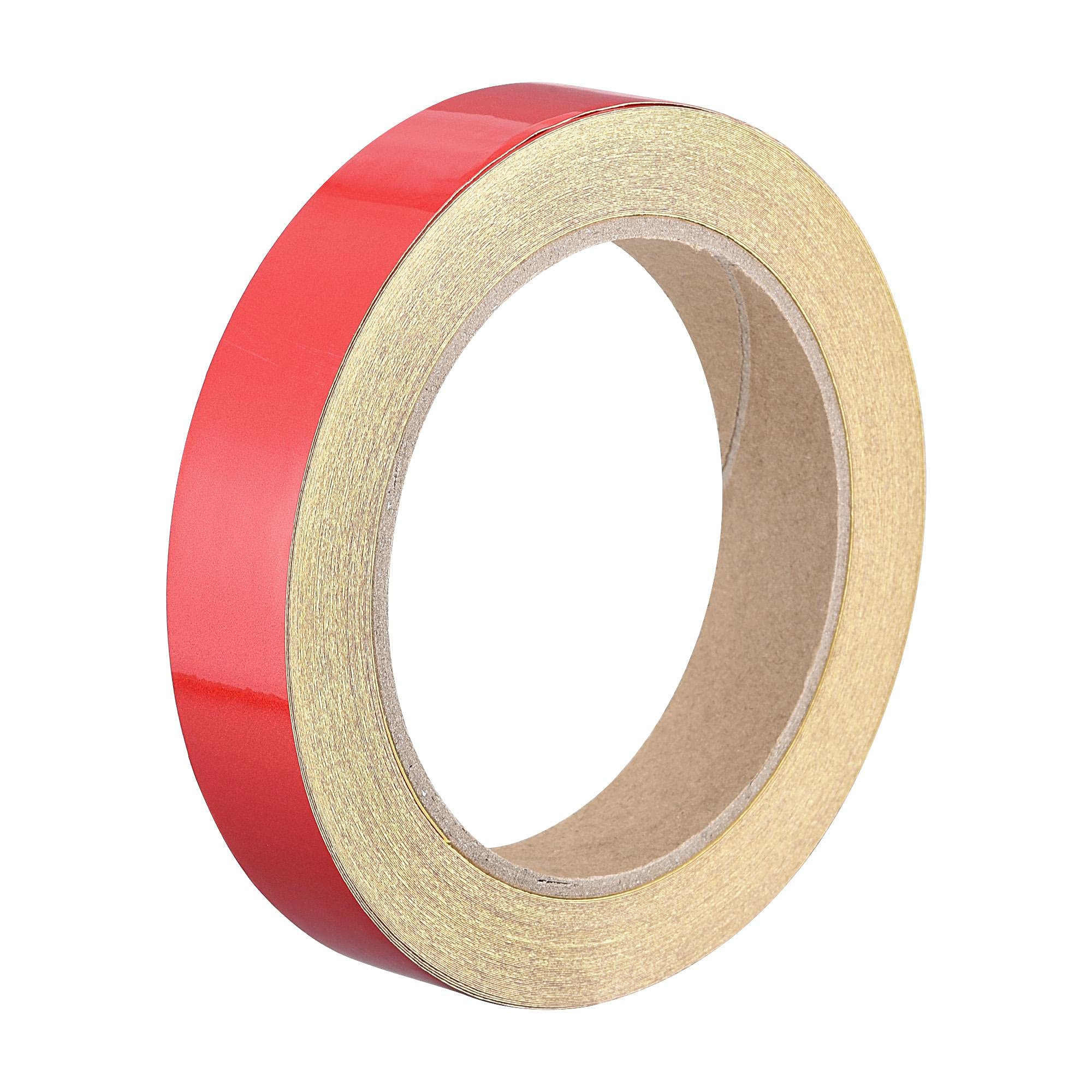 sourcing map Reflective Tape Red, 20mm x 25m, Outdoor Waterproof Warning Tape for Bikes, RV, and Boat Striping Marking