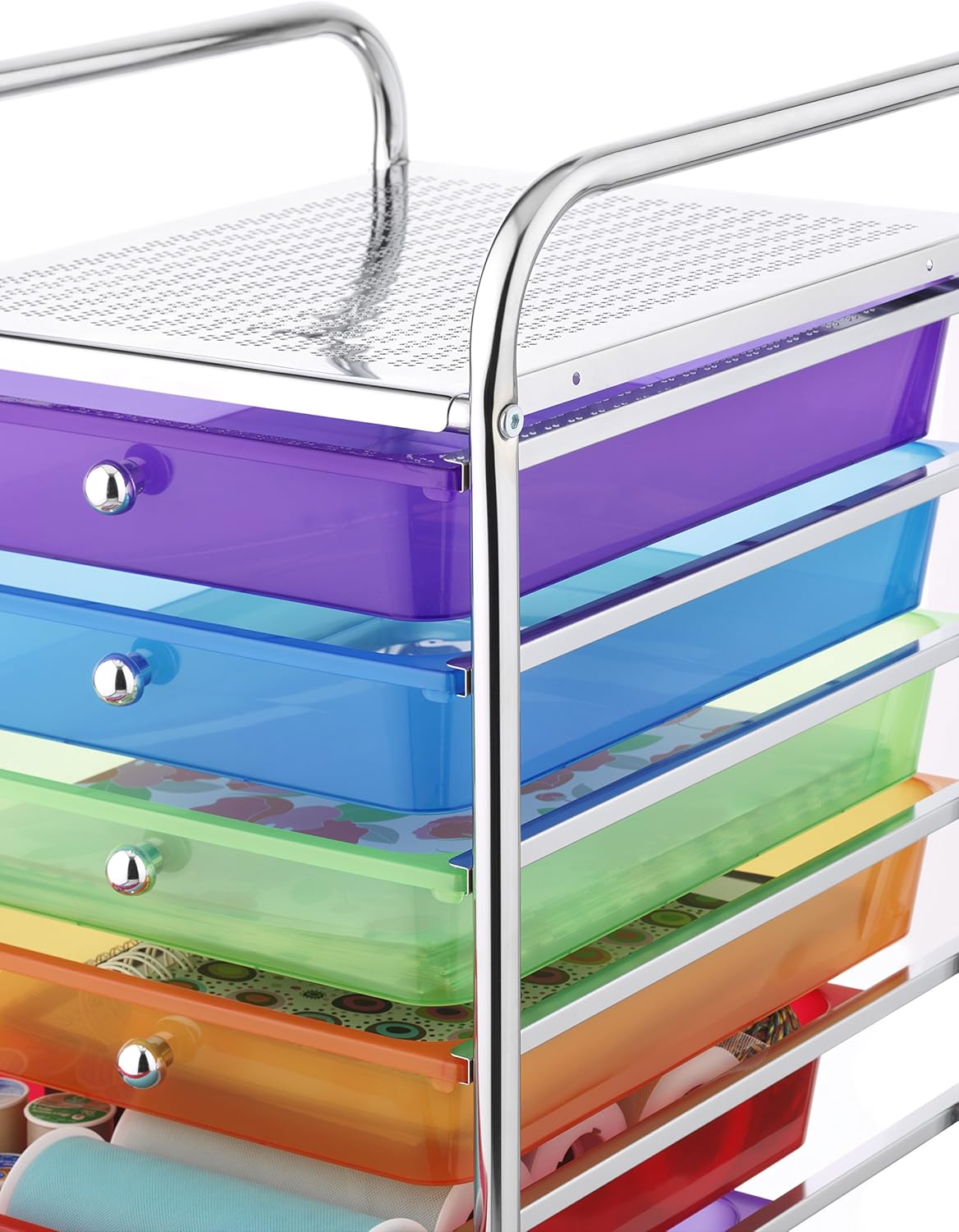 Whitmor 10 Drawer - Rolling Craft Organizer Cart - Chrome: Home & Kitchen