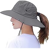 Women's Summer Sun Outdoor UV Protection Foldable Mesh Wide Brim Beach Fishing Bucket Hat