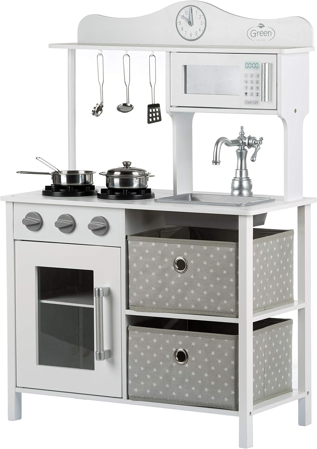 Cucina Giocattolo In Legno Per Bambini - Set Accessori Completo Rosa - Foto 5