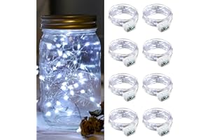 chzk 8 Pack Fairy Lights Battery Operated 7FT 20 LED Mini String Lights with 3 Lighting Modes Waterproof Twinkle Lights for E
