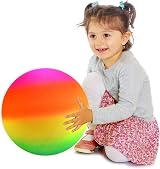 MTS Giant Jumbo 18" Neon Rainbow Rubber Playground Beach Ball - Textured Surface view 6