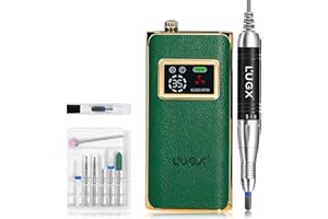 L'UGX Nail Drill 35000RPM Electric Nail Drill Professional, Portable Electric Nail File for Acrylic Gel Nails, Professional Nail Drill Machine for Manicure Pedicure Polishing