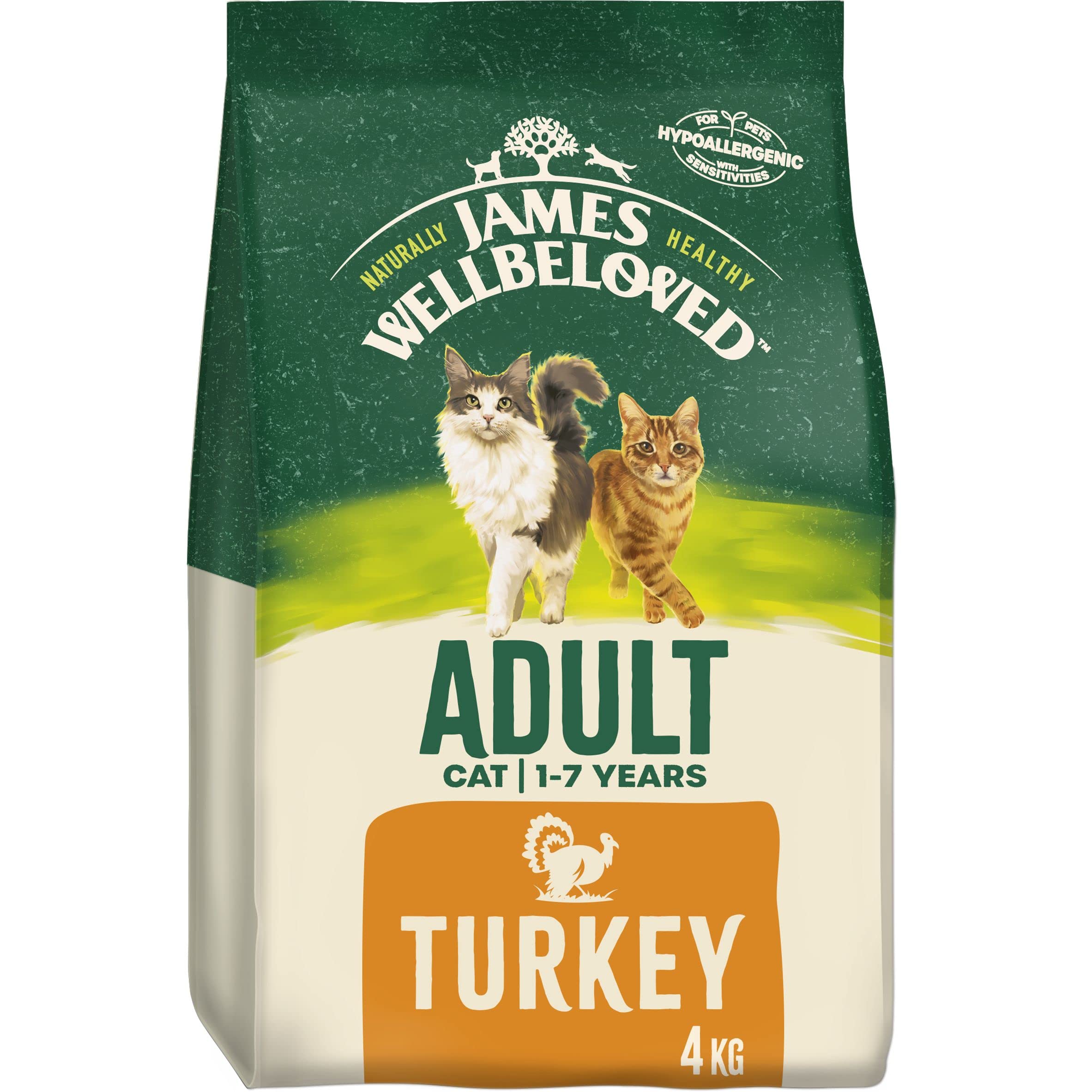 James Wellbeloved Adult Turkey 4 kg Bag, Hypoallergenic Dry Cat Food