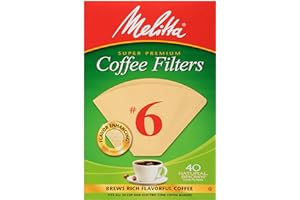 MELITTA Natural Brown #6 Cone Filters, Cone Coffee Filters, Replacement Filters, Coffee Maker Filters, 40 Count (Pack of 12)