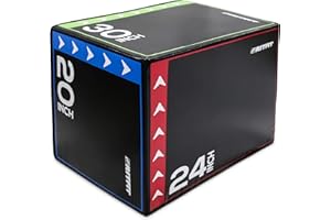 RitFit 3 in 1 Extra Firm Soft Plyo Box Foam Plyometric Box-30”x24”x20”-20"x18"x16" Heavy Duty High Density Foam Jumping Box 3 Sizes with PVC Cover,Platform for Home Gym Fitness, 440lb Weight Capacity