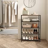 HOME BI 5-Tier Metal Shoe Rack with MDF Top Rustic Brown 23.23 W x 11.8 D x view 2