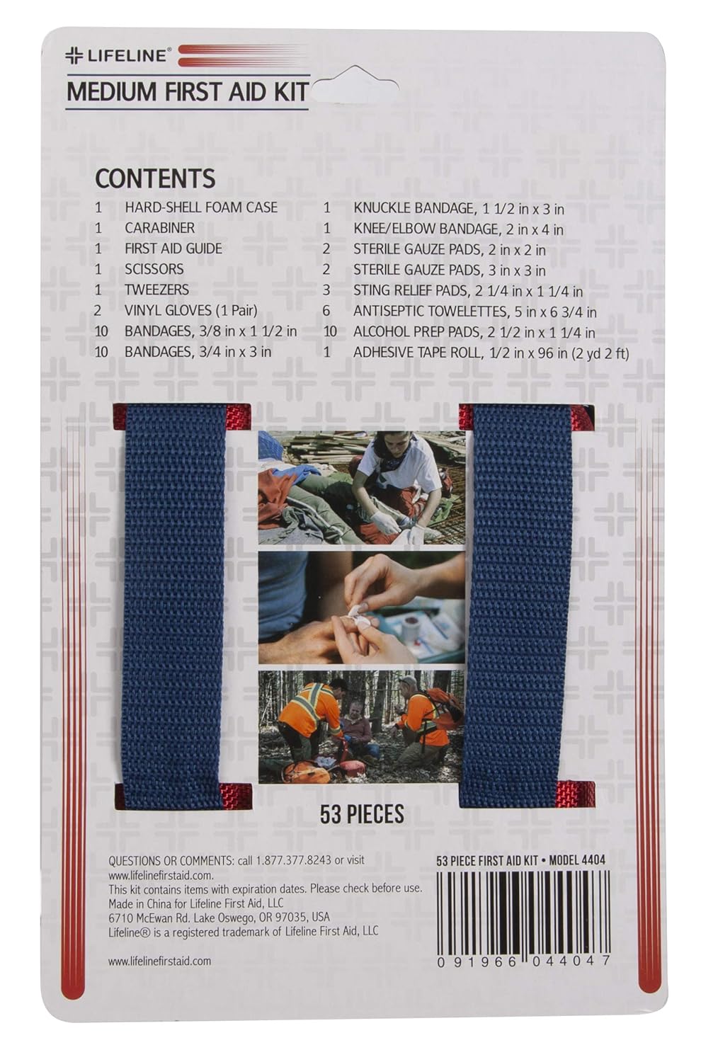 Lifeline 121 Piece First Aid Emergency Kit - Small and Compact Size - Ideal for camping, sporting events, hiking, cycling, car as well as home, school and office : Camping First Aid Kits : Industrial & Scientific