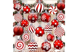 CZLOTYH 12 Pcs 12/10 Inch Large Outdoor Ornaments - Double Sided, Oversized Christmas Decorations for Yard, Lawn & Holiday Decor