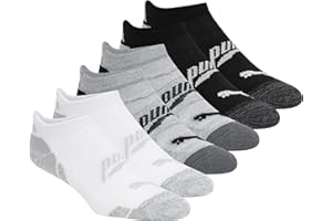 PUMA womens 6 Pack Low Cut Socks, White/Multi, 9-11