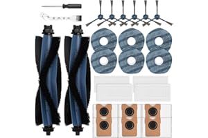 ANDONGO 26 Pack Replacement Accessories Compatible with eufy Vacuum Omni C20, 2 Mainbrush 4 Filter 6 Dust Bags 6 Mop Pads 6 Sidebrush 1 Cleaning Brush 1 Screwdriver