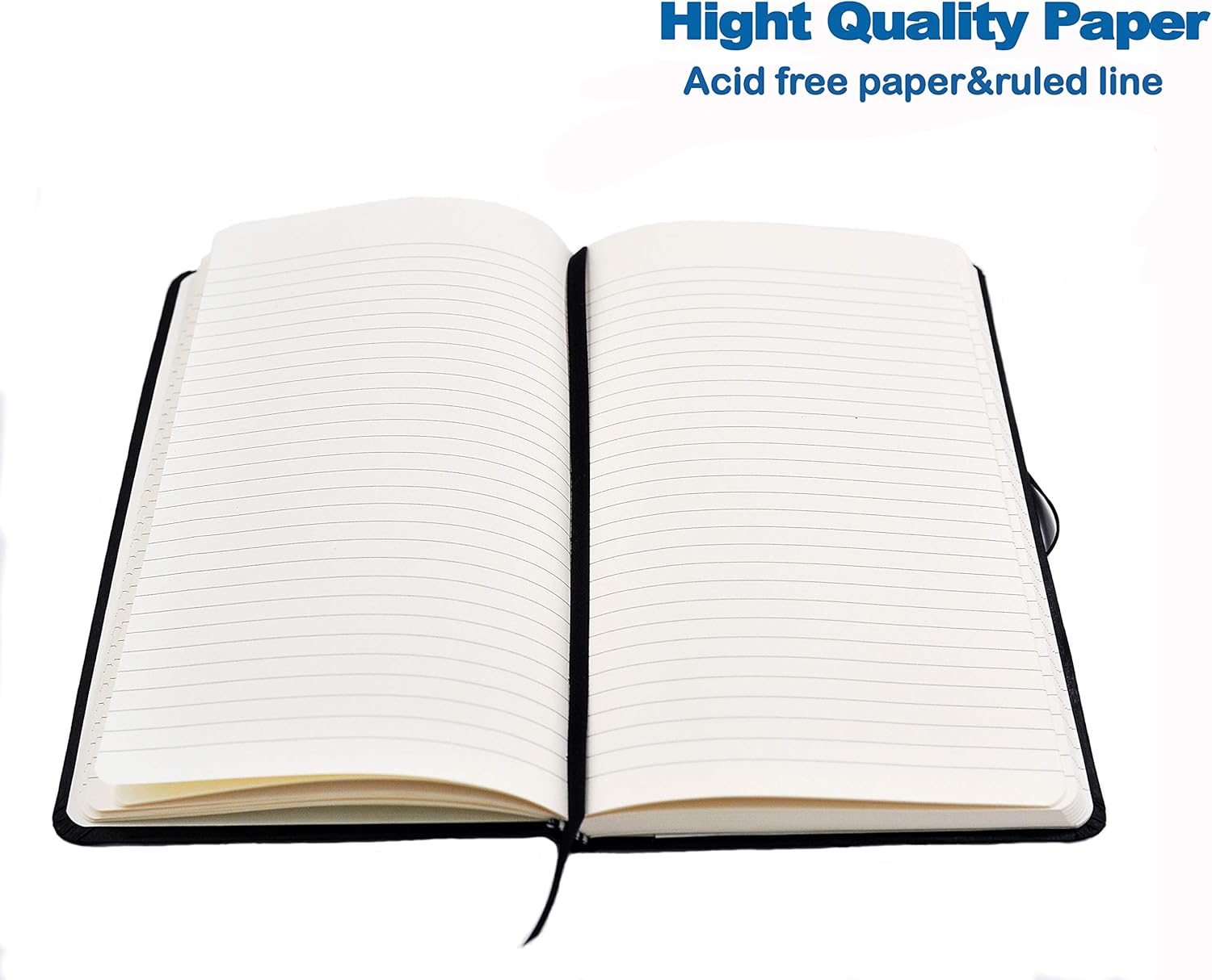 LYTek Classic Notebook Journals, 2 Pack 5.15"x8.25" Ruled Hardcover Notebooks, Faux Leather and Elastic Closure with Pocket, Premium Acid Free Paper, 200 Pages Per Pack. (Black) : Office Products