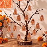 Simgoing 12 Pcs Day of The Dead Mexican Hanging Ghost Ornaments for Tree | Dia De Los Muertos Halloween Small Ghost Tree Decorations Terracotta Talavera Home Office Party Christmas Wreath Decor