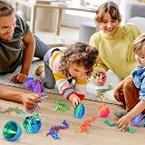 YILCER 6PCS 3D Printed Dragon Eggs Inside Dragon Fidget Toy Easter Gift Set view 2