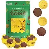 Fruidles St. Patrick'S Day Coins 100 Lucky Gold Shamrock Design Foils, Belgian Coins Bag Nut-Free (100-Pack)
