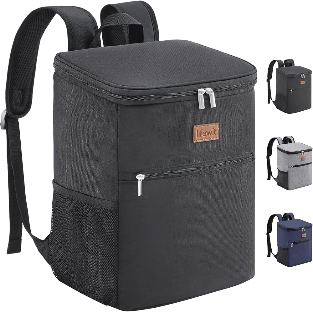 Lifewit 21L Soft Cooler Backpack 30 Cans with Hard Liner Black