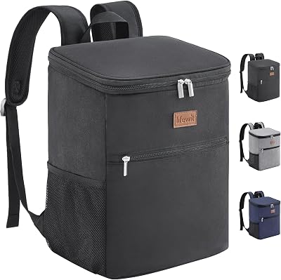 Lifewit 21L Soft Cooler Backpack 30 Cans with Hard Liner Black