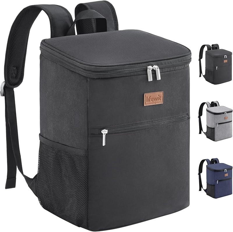Lifewit 21L Soft Cooler Backpack 30 Cans with Hard Liner Black