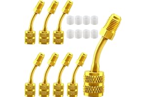 SWAKUTA 8 Pcs R410A Adapters Mini Split Adapters Angled Refrigerant Converter 5/16" Female to 1/4" Male SAE Swivel Adapter for Mini Split System Air Conditioner HVAC Refrigeration