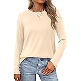 XIEERDUO Long Sleeve Shirts for Women Casual Crew Neck Basic Fall Tops Loose Fit Comfy