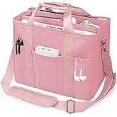 Canvas Tote Bag with Multi-Pocket for Women Large Crossbody Shoulder Handbag Everything Tote Bag with Compartments