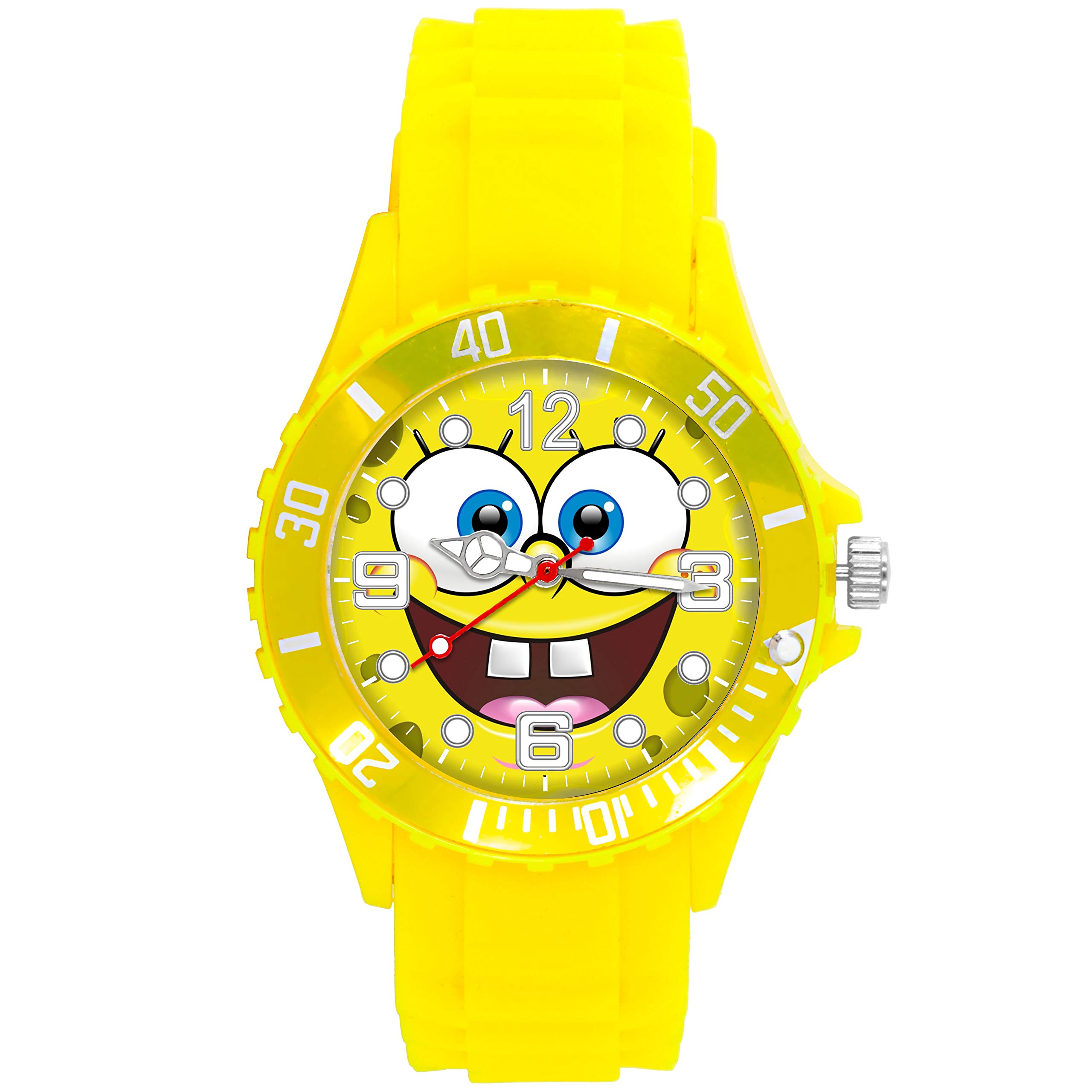 TAPORT Yellow Silicone Band Round Watch for Sponge Fans