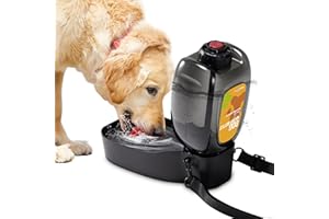 PETIMI Dog Water Bottle with Bowl, 45oz Portable Dog Water Dispenser for Walking, Foldable Travel Dog Water Bowl for Puppy, Small, Medium & Large Dogs, Leak Proof, Food Grade Plastic, Easy to Clean