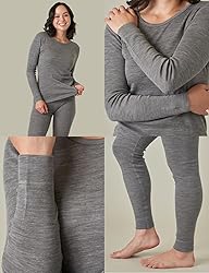 LAPASA Womens 100% Merino Wool Base Layer Set