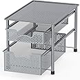 Simple Houseware Stackable 2 Tier Sliding Basket Organizer Drawer, Silver