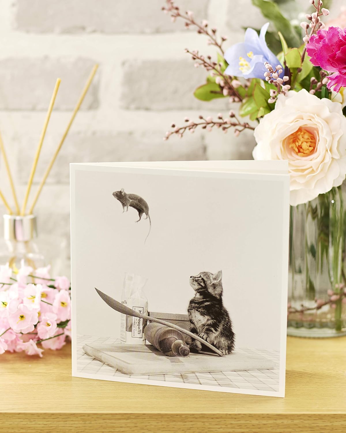 Funny Card, Card for Birthday or Any Occasion, Blank Inside, Cat and Mouse Birthday Card, Kitten Greeting Card - Image 5
