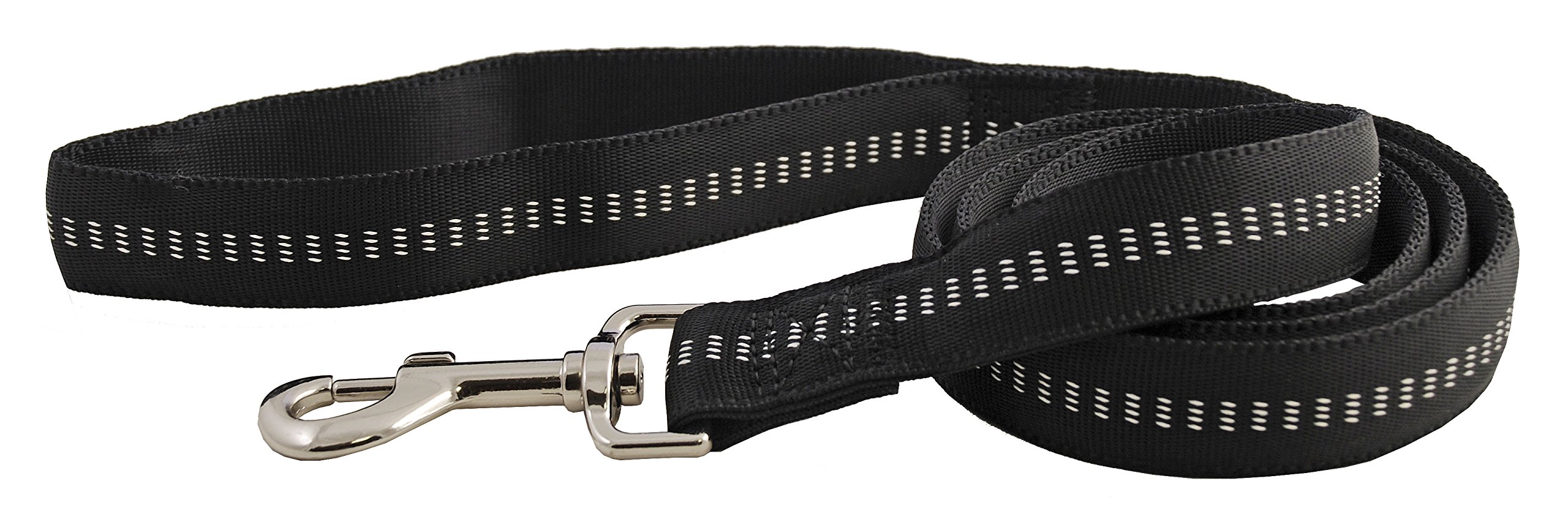 Chapuis Sellerie Padded Nylon Tubular Dog Lead - 15 mm Wide - 120 cm Long - Size S - Black