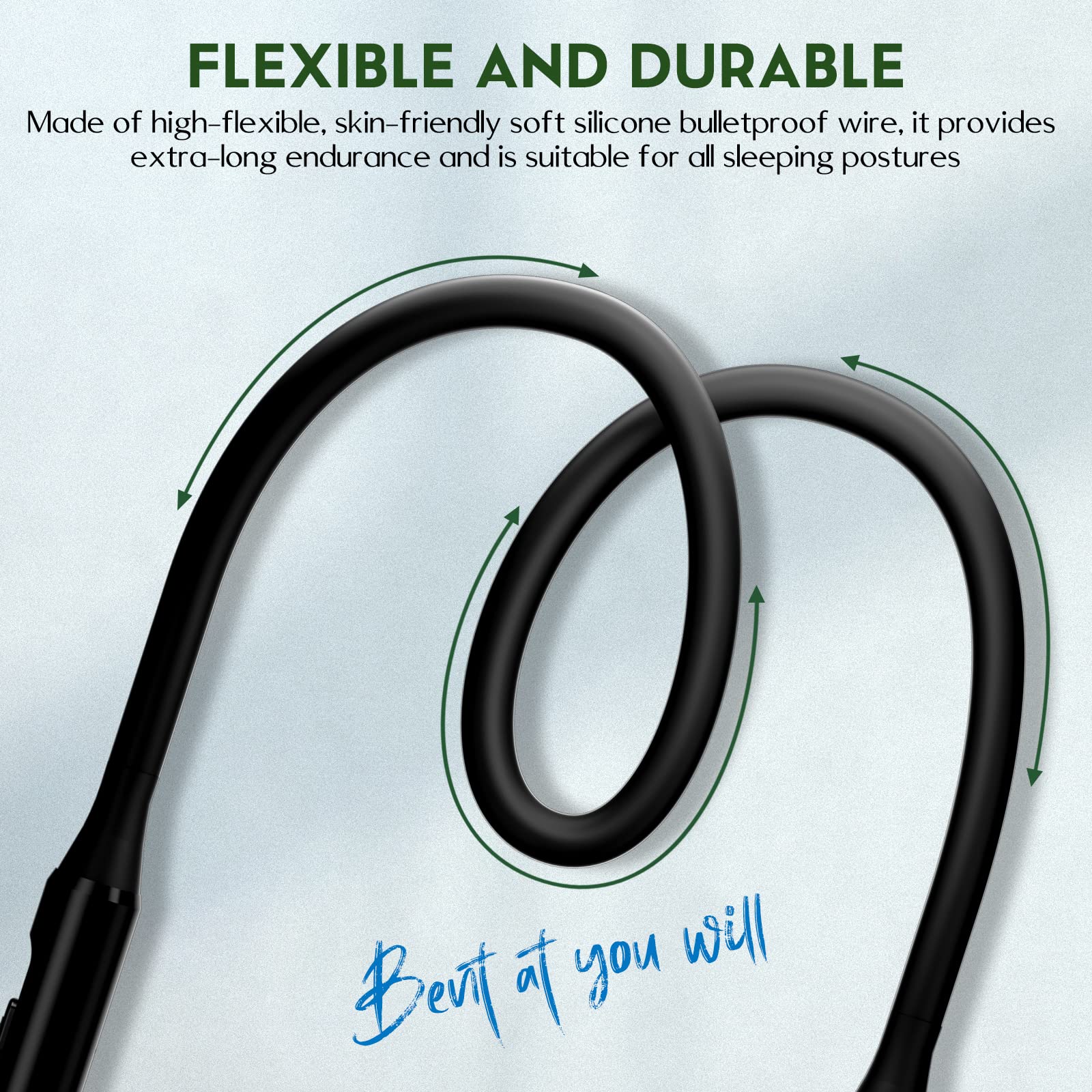 Wireless Lightweight Sleeping Headphones, Neckband Bluetooth 5.2 Wireless Sleep in-Ear Earbuds, Ultra Soft Portable Sleep Headphones for Side Sleepers, Working, Relaxing, Meditating