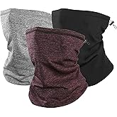 Zollen 4/3/1 Pack Fleece Winter Neck Gaiter Windproof Bandana Adjustable Face Covering Scarf for Men and Women