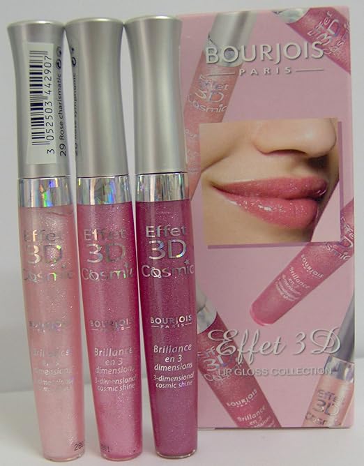 Bourjois Effet 3D Lip Gloss Collection. Set of 3 Cosmic Glosses Amazon
