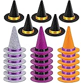 ZHWKMYP Mini Witch Hat, 20/30/40/60 Pcs Colorful Small Witches Hats for Crafts Halloween Party Decor