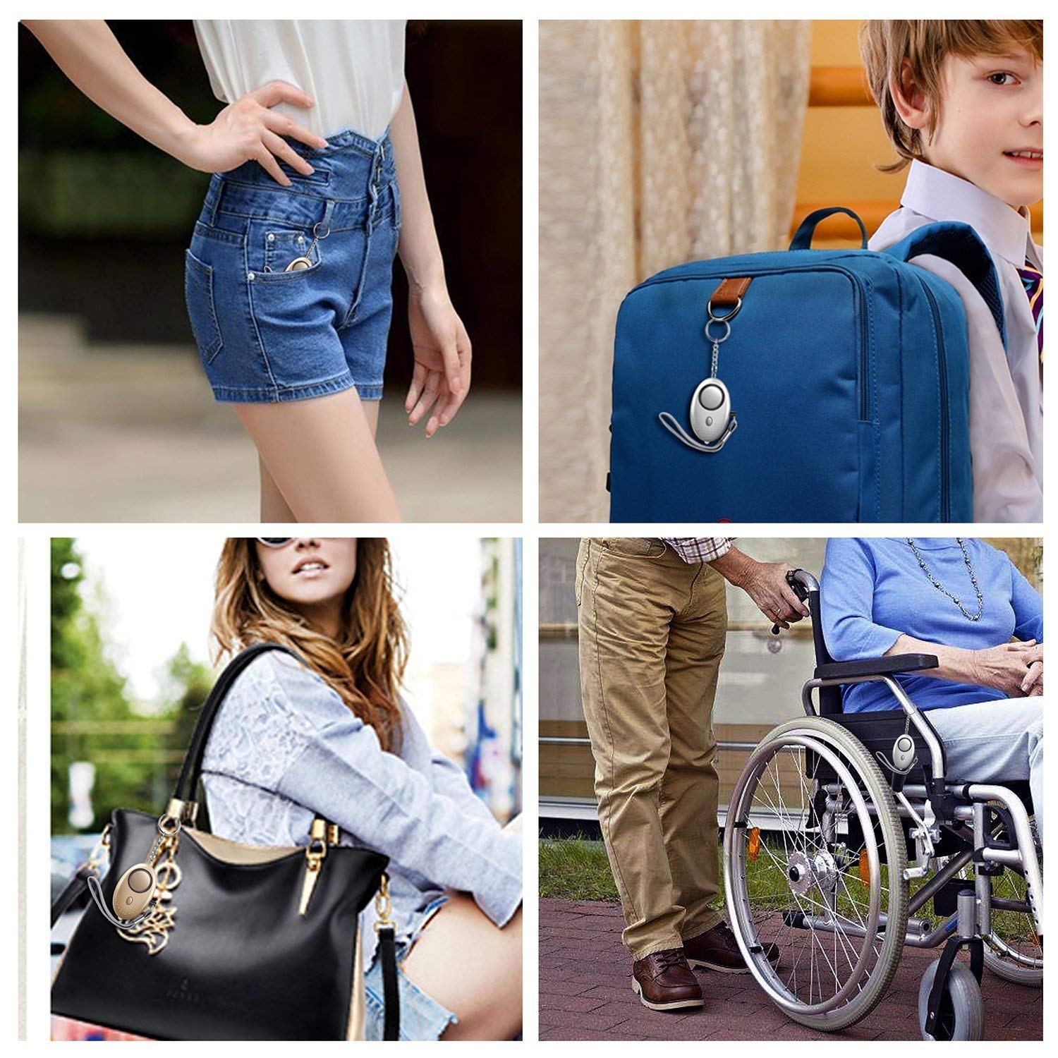 130db Personal Alarm Keychain, 3 Pack SOS Emergency Self Defense Safety Alarm Keychain Siren with LED Flashlight for Women Kids Girls Elderly Night Workers - Hear Up to 600 inch