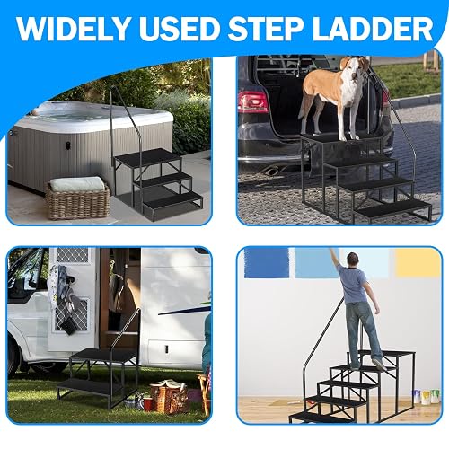4 Step Rv Ladder Step Ladder 3 Step 4-Step RV Ladder With Handrail – Heavy Duty 660 Lbs ...
