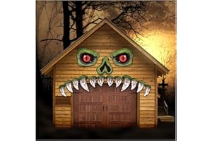 CCINEE Halloween Monster Face Outdoor Decoration,Large Eyes Fangs Nostril Garage Door Archway Entryway Trunk Decorations for Halloween Outdoor Decoration Props Supplies