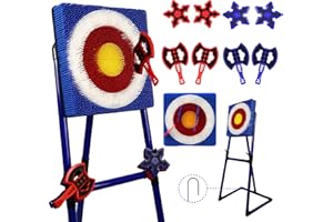 BUNNYBOO Family Axe Throwing Game for Backyard Fun | Safe Bristle Target Set with 4 Axes & 4 Darts for Kids & Adults | Lightweight & Portable for Carnival, Camping, Party and Indoor/Outdoor Games