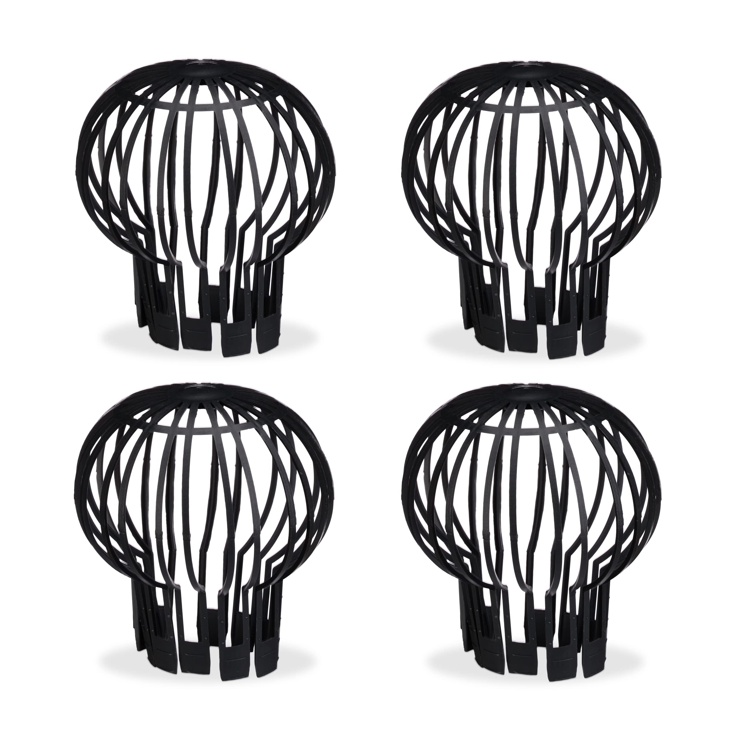 Relaxdays 4-Piece Set Roof Gutter Balloon Guard Filters, Plastic Downpipe Stops Leaf Drains, Rainwater Discharge