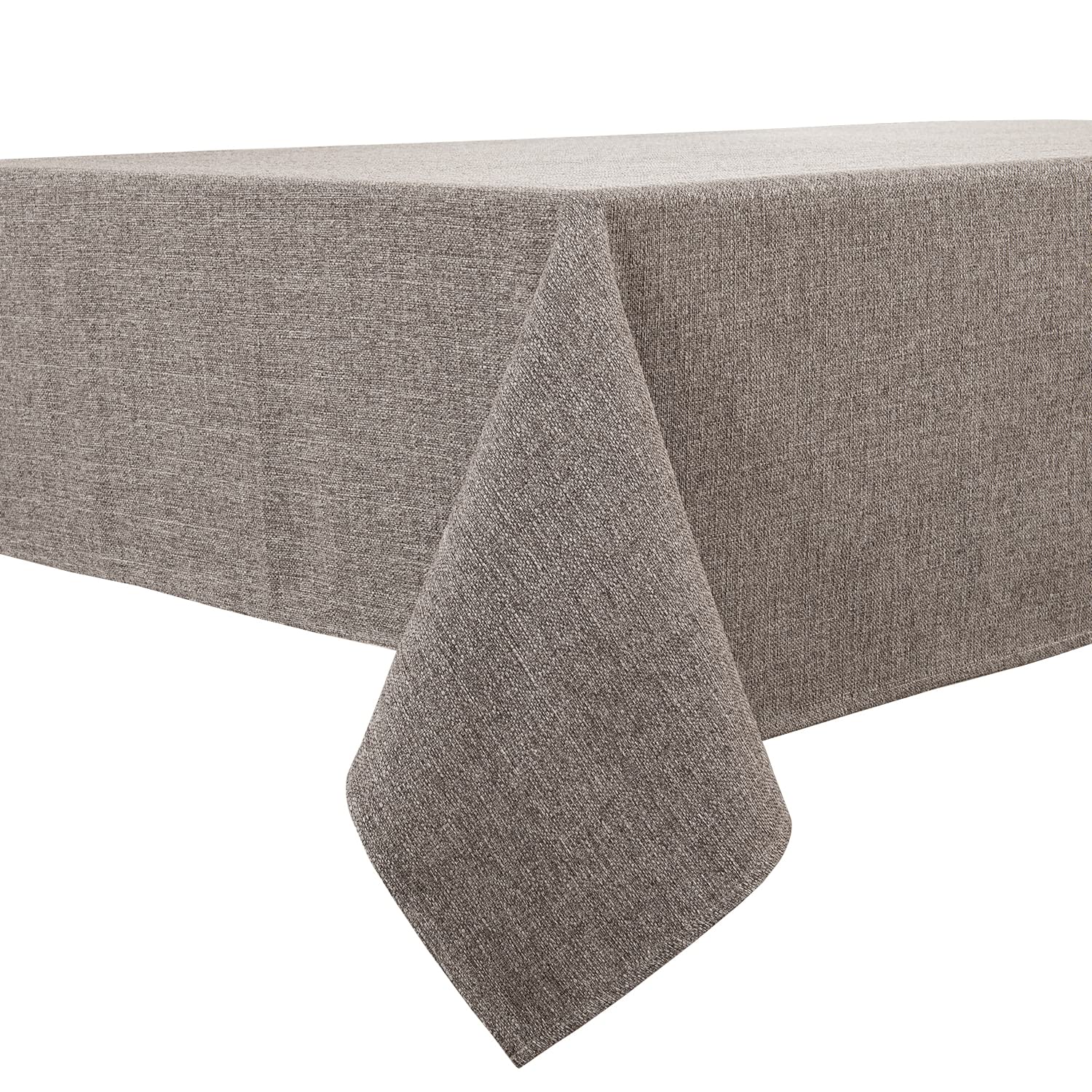 BALCONY & FALCON Rectangle Tablecloth, Wrinkle Resistant and Water Proof Table cloth, Decorative Linen Fabric Tablecloths for Dining, Parties, Kitchen, Wedding and Outdoor Use (Taupe Grey, 145x300cm)