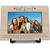 KFNER Friends Picture Frame Gifts, Wooden Friendship Photo Frame Gift for Women Sister Friend Bestie, Best Friend Picture Frames Gifts for Birthday Christmas Graduation, Friend Desk Decor Favors -08