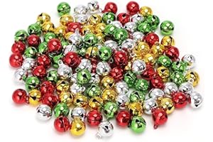 LIGHOON 1/2 Inch Jingle Bells Christmas Bells Small Bell Mini, Tiny Crafts Bells, DIY for Home Making Ornaments Wreath Pet Decorations Bracelet Anklets Necklace Knitting Jewelry Making 120 Pcs, 4 Colors