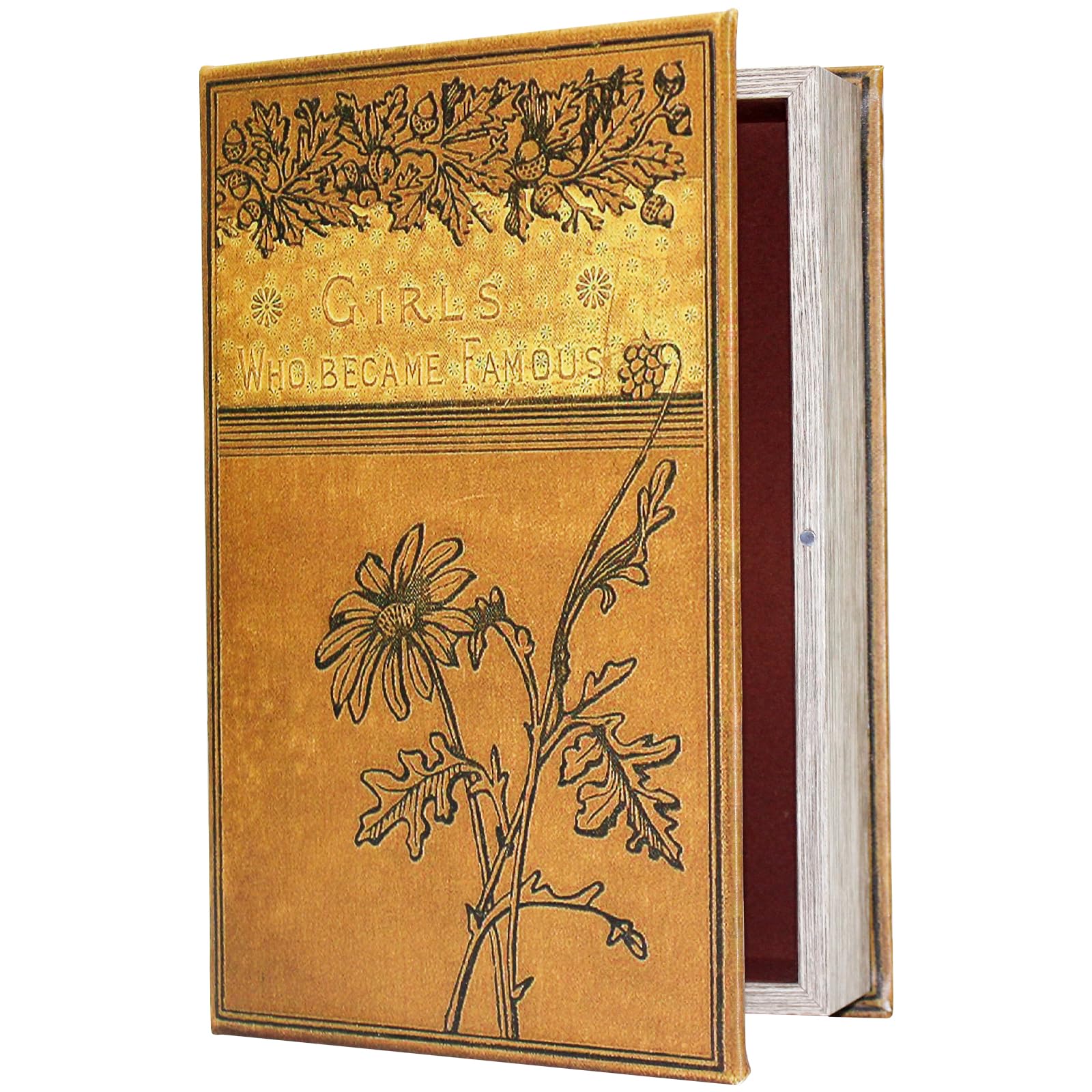Photo 1 of ZWUCAY Book Box Decorative Storage Box, Old Books for Home Decor Faux Wood with Magnetic Lock Storage for Hidden Jewelry,Photos, Greeting Cards,Remotes,Leather Embossed Large Size Box -5-03